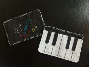 Handmade Felt card wallet - Music Theme