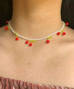 Cherry Beaded Choker Necklace
