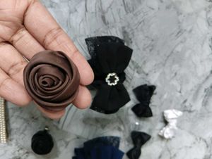 Set of Hair tie,Clip, Puf