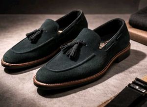 Griffin Suede Loafers with Tassels