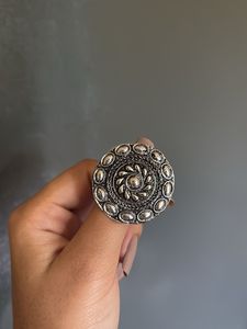 Oxidized Silver Statement Ring
