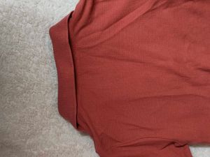 Coral Cropped Polo Top