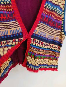 Vibrant Patterned Knit Vest