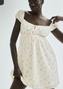 h&amp;m babydoll floral mini dress