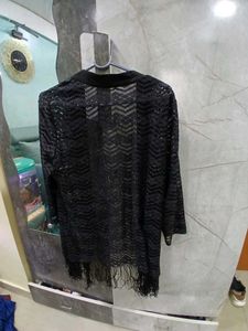 Black Fringe Cardigan