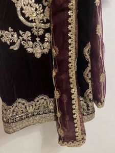 Elegant Velvet Kurta Set with Dupatta
