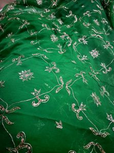 Green Embroidered Saree