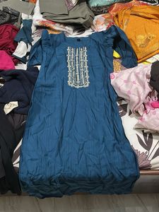 Elegant Teal Embroidered Kurta