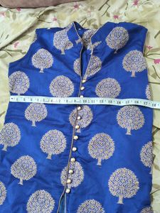 Blue Ethnic Kurta with Tree Print