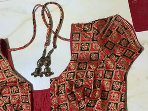 Red With Black Stone Blouse