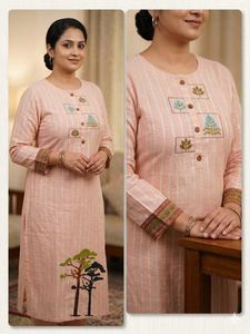 beautiful pink kurti kdhai work
