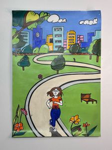 Handmade Park Art on Paper