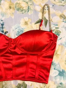 Urbanic Padded  Red Chain top