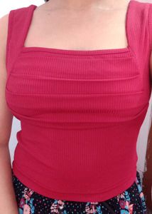 Ribbed Square Neck Tank Top