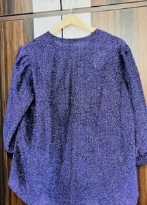 Sparkly Purple Puff Sleeve Top