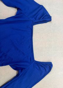 Royal Blue Square Neck Bodysuit