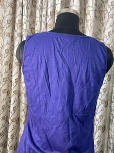 Purple Beaded Neckline Tank Top