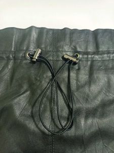 H&amp;M Black Faux Leather Mini Skirt Free Size