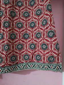 Red &amp; Blue Block Print short kurti