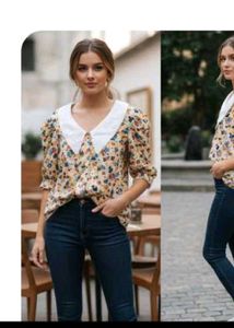 Vintage Floral Blouse with Peter Pan Collar