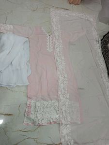 Elegant Pink Embroidered Kurta Set xl