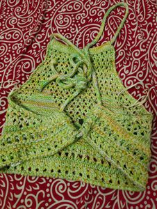 Crochet Knit Halter Top