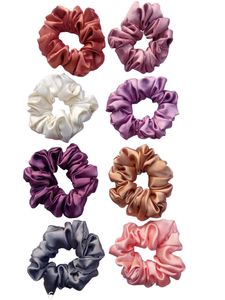 Silk Scrunchie Set - 8 Pack