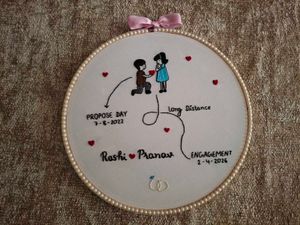 Custom Couple Embroidery Hoop Art
