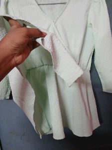 Mint Green Peplum Top