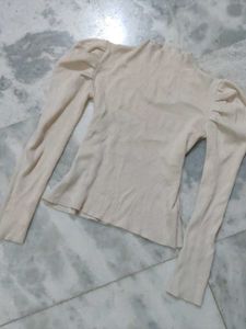 Elegant Victorian Style Cream Top