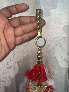 Red &amp; Gold Tassel Lehngha Hanging