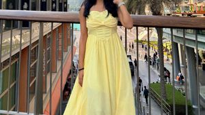 Savana Chic Strapless Yellow Midi Dress