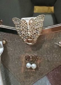 Sparkling Butterfly Clasp Clutch Bag