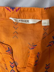 Max Cotton Kurti Orange Color