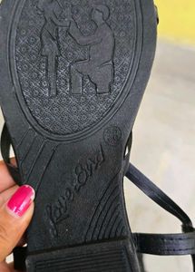 Black Strappy Flat Sandals