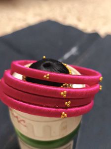 Handmade Silk Thread Bangles &amp; Earrings Set