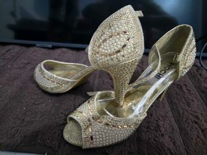 Embellished Gold Heels