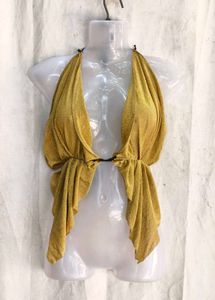Sparkly Gold Halter Bikini Top