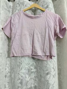 HERE & NOW  Light Purple Cropped T-Shirt