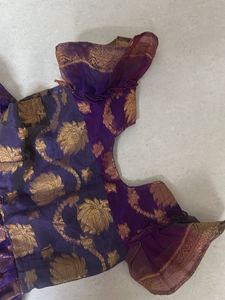 Beautiful Purple &amp; Gold Layered Lehenga