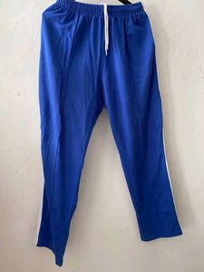 Royal Blue Track Pants with White Stripes
