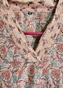 Elegant Pink Floral Print Kurta