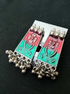 Ethnic Floral Dangle Earrings