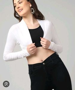 White Cropped Bolero Shrug