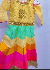 Beautiful golden Multicolored dress