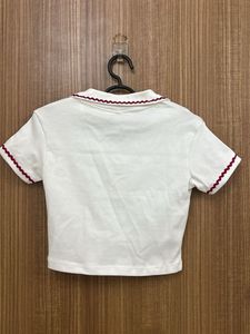 Cute Bow White Cropped Top