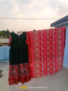 A Traditional Long Frock With Dupatta