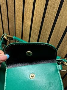 Stylish Green Crescent Shoulder Bag