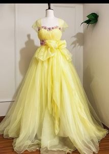 Floral Strapless Ballgown/attached Sleeves