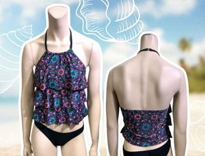 Tiered Boho Mandala Print Bikini Top
